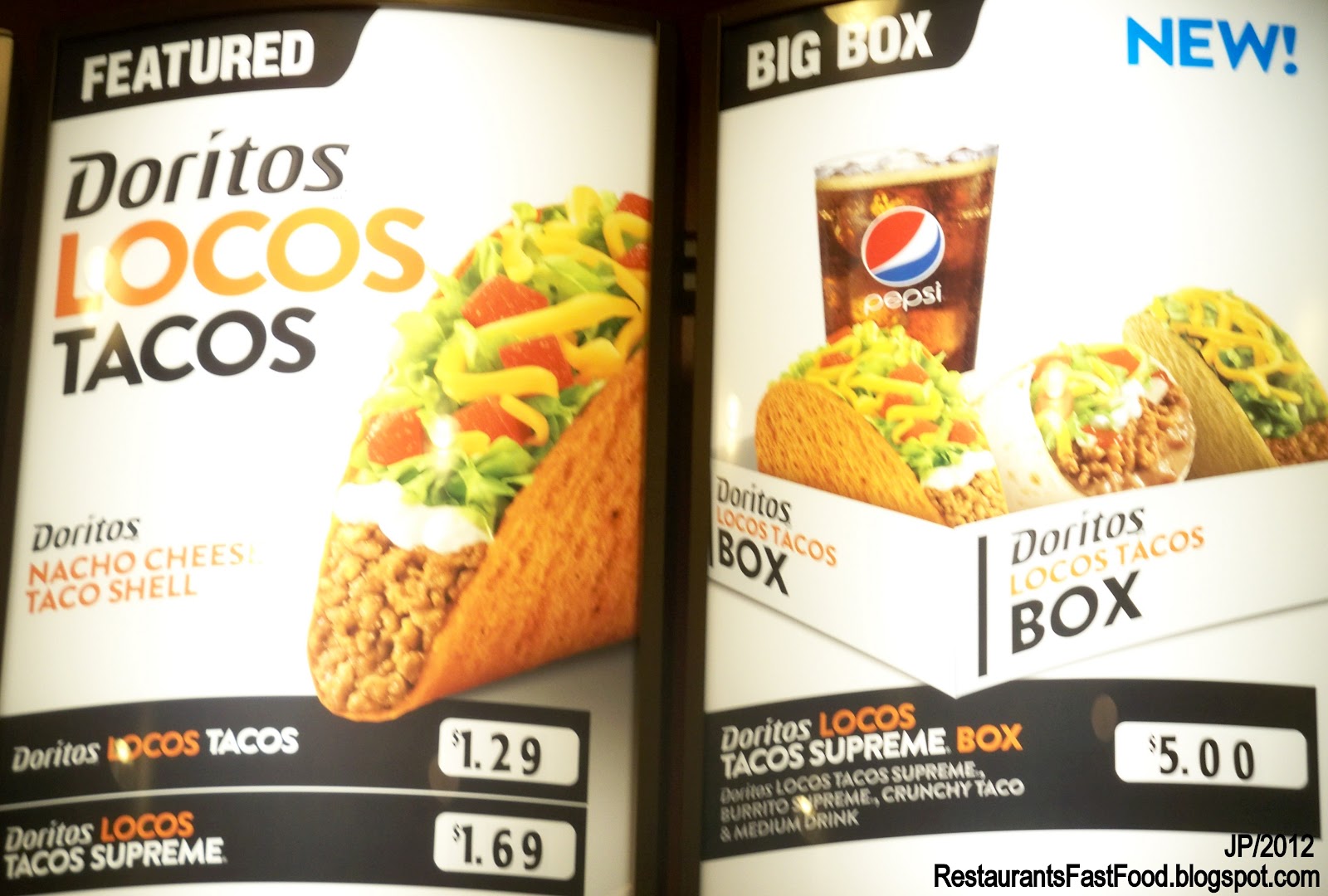 Restaurant Fast Food Menu McDonald's DQ BK Hamburger Pizza Mexican Taco