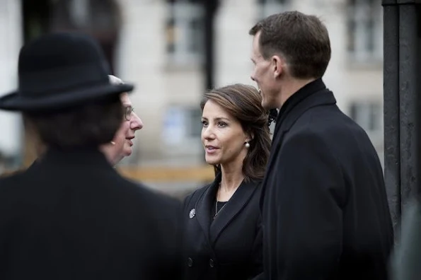 Queen Margrethe of Denmark and Prince Henrik, Prince Joachim and Princess Marie of Denmark attended the funeral service for Rev. Peter Parkov