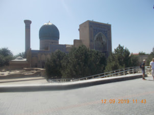 A view of "Gur-E-Amir (Amir Timur Mausoleum)" in Samarkand.