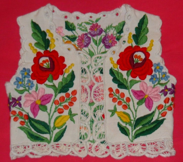 40-42 Hungarian Traditional Kalocsa top,Floral women cloth Hungarian Traditional Kalocsa top,Floral handembroidered women cloth ML