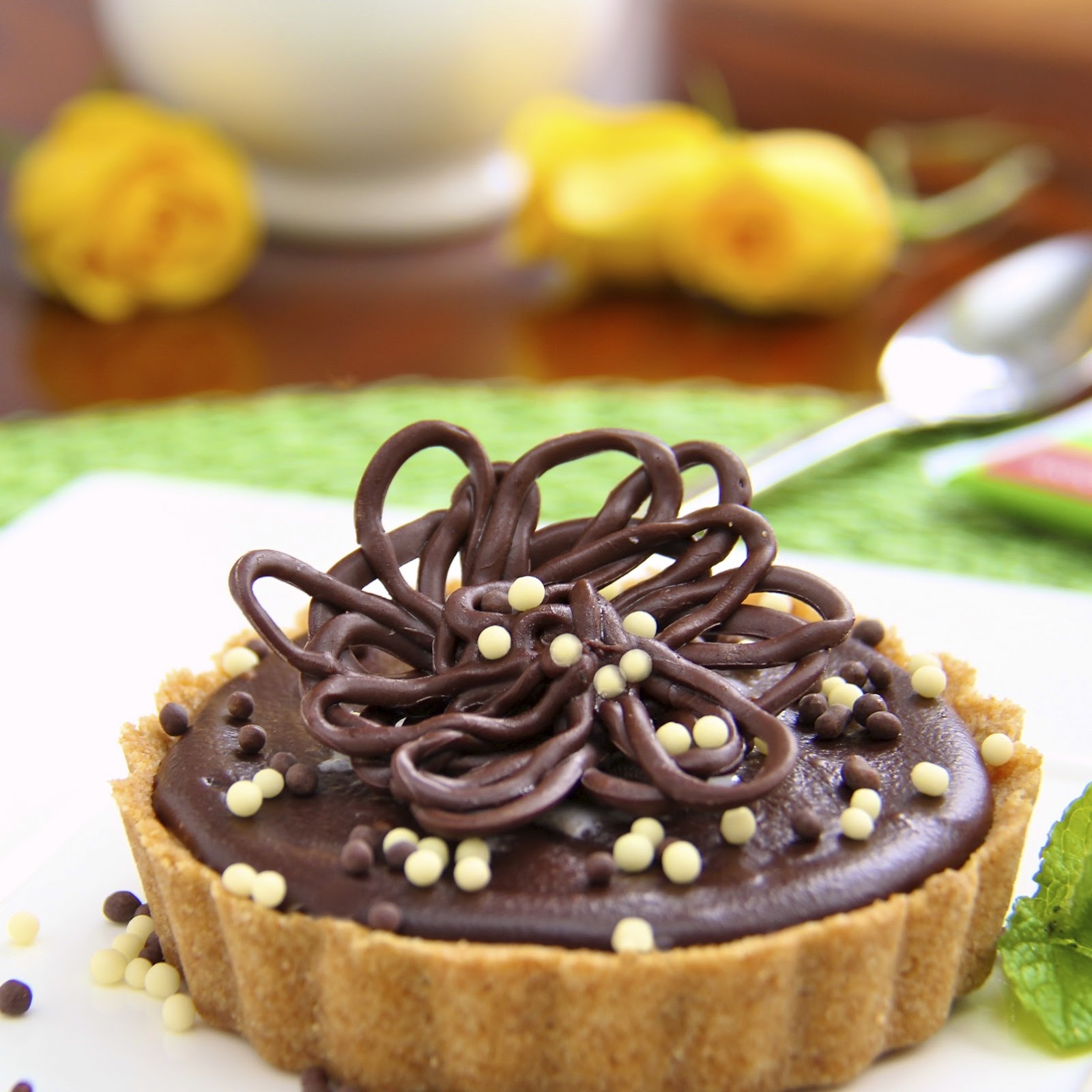 Guest Post Peanut Butter Tart with Shortbread Crust & Chocolate