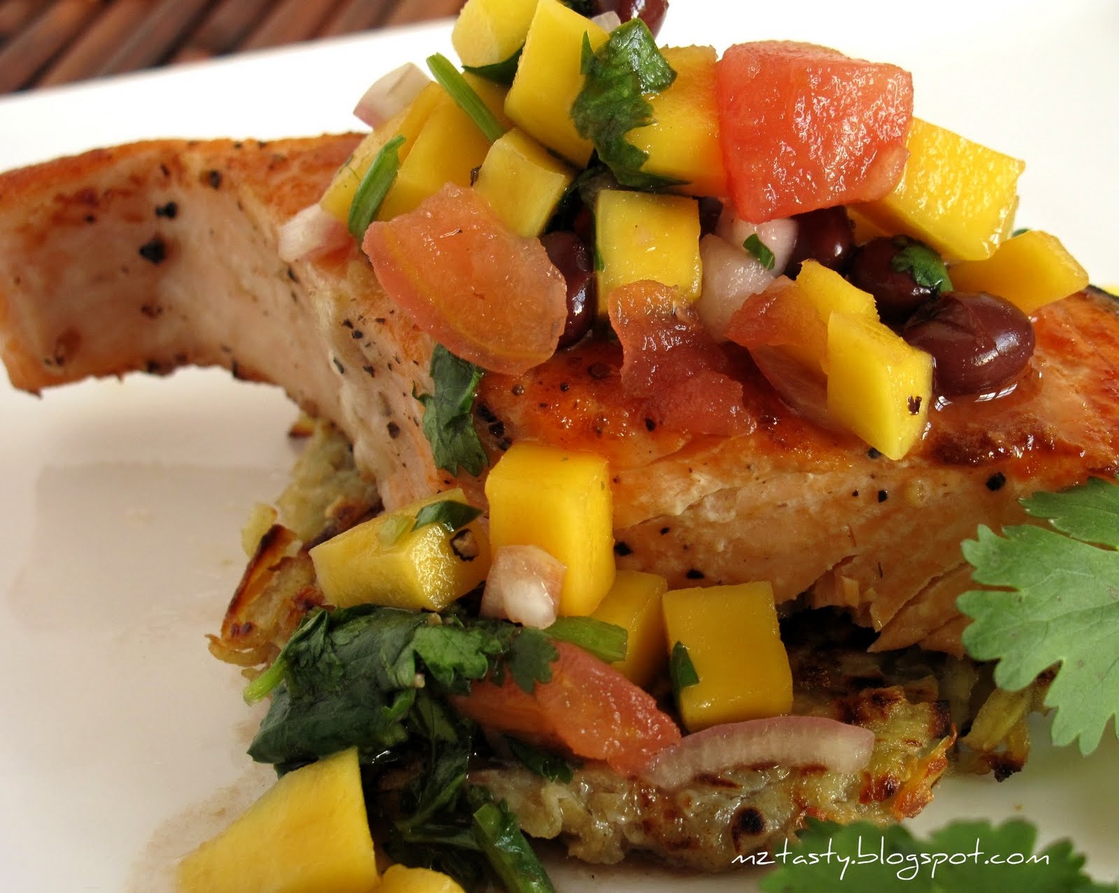 MzTasty's Kitchen, Savor The Flavor Grilled Salmon with Mango Salsa