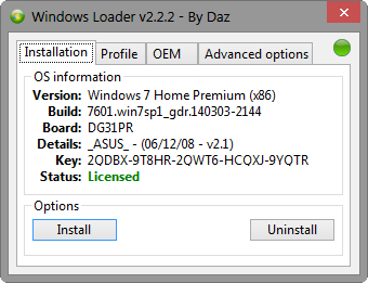 Windows Loader by DAZ v2.2.2 Activador de Windows y Office