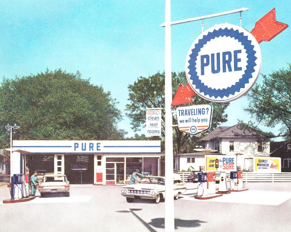 Collectibles Advertisements pure oil gas station advertising service
