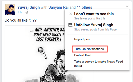 turning on notifications
