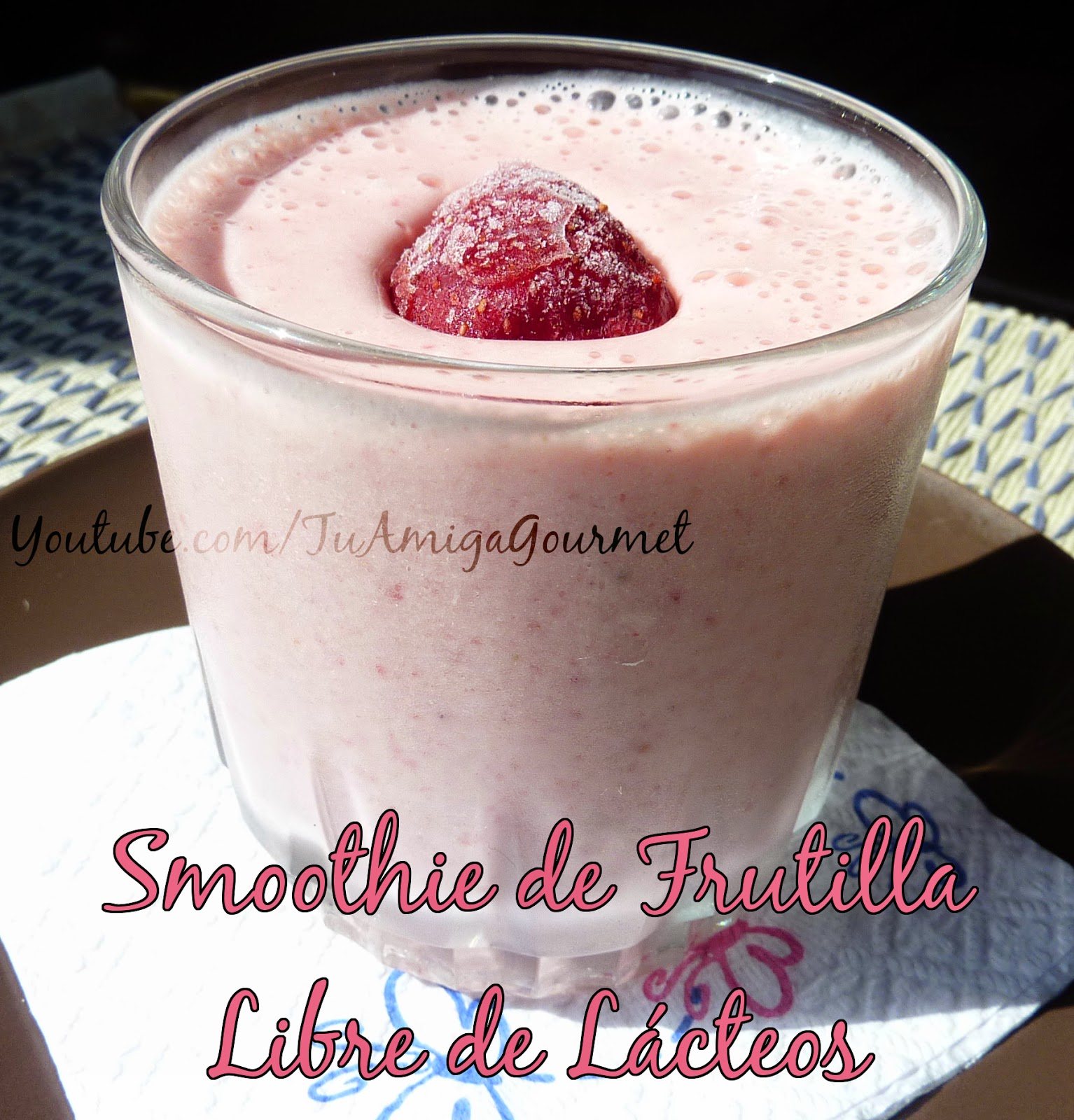 Receta Fácil: Cómo preparar un DELICIOSO Smoothie de frutilla, banana y leche de almendras, sin azúcar, lácteos ni gluten