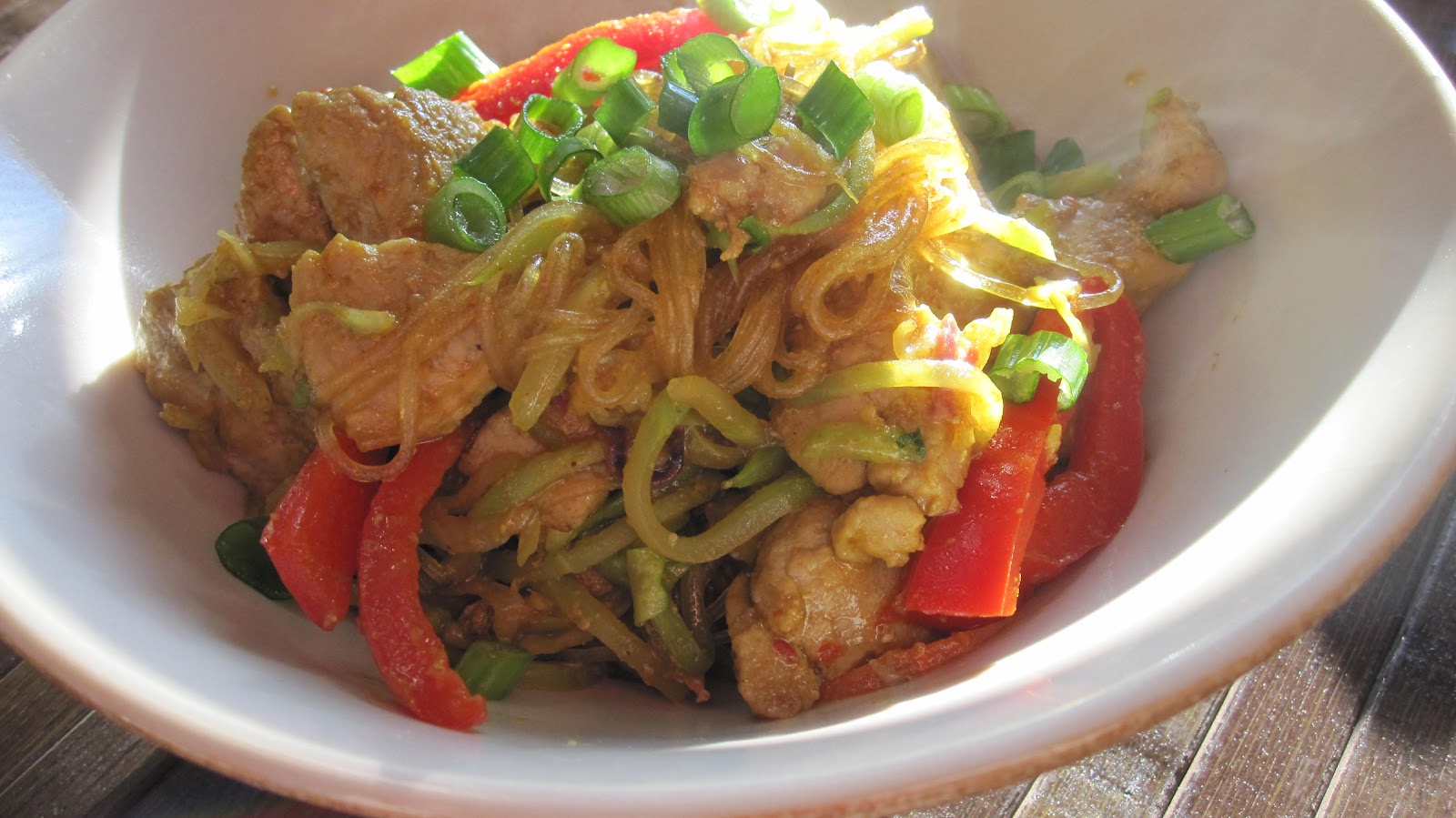 Red Deer Foodie Curried Rice Noodles with StirFried Pork