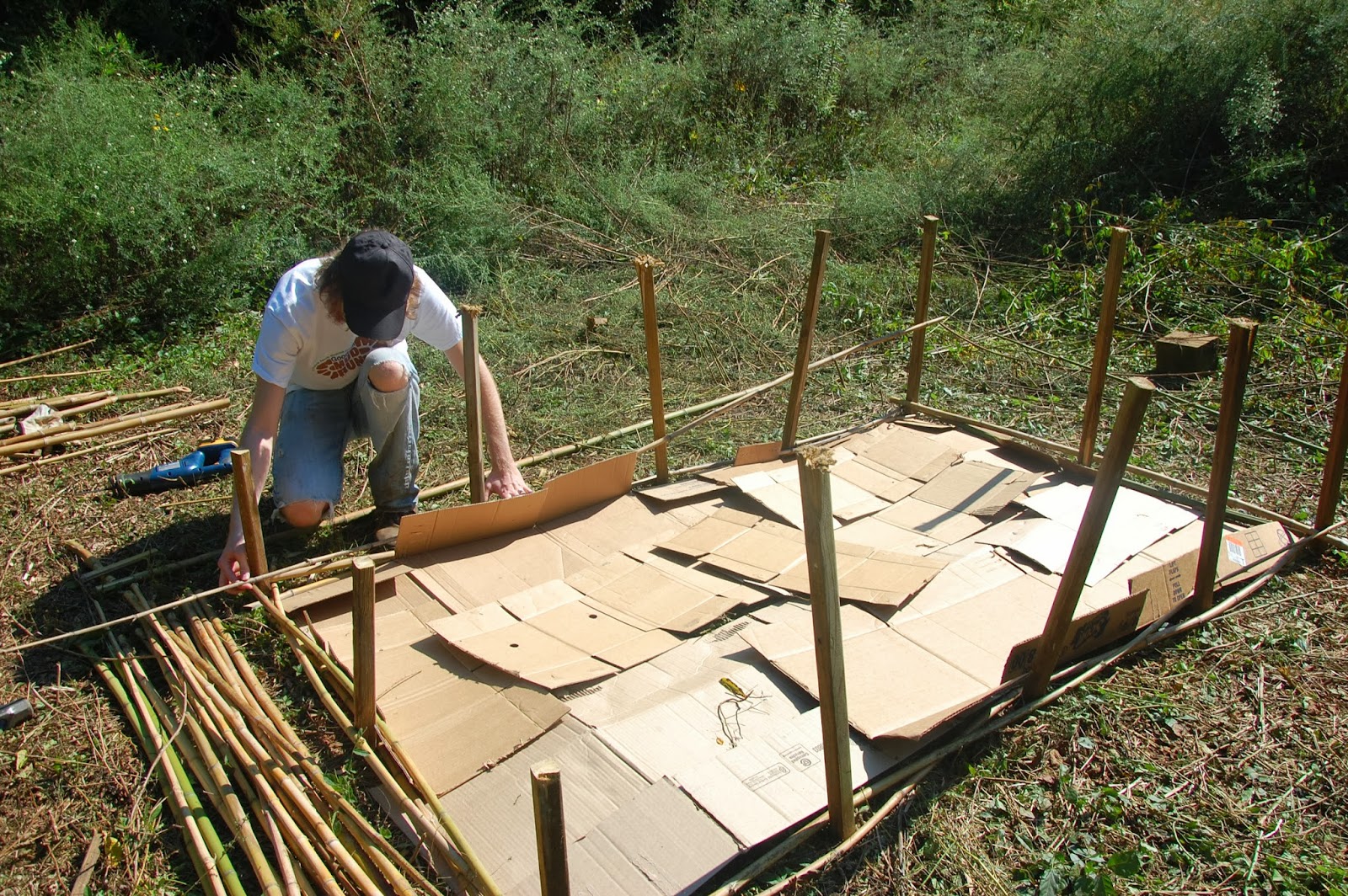 The Hippie Homestead Building a Raised Bed with Bamboo