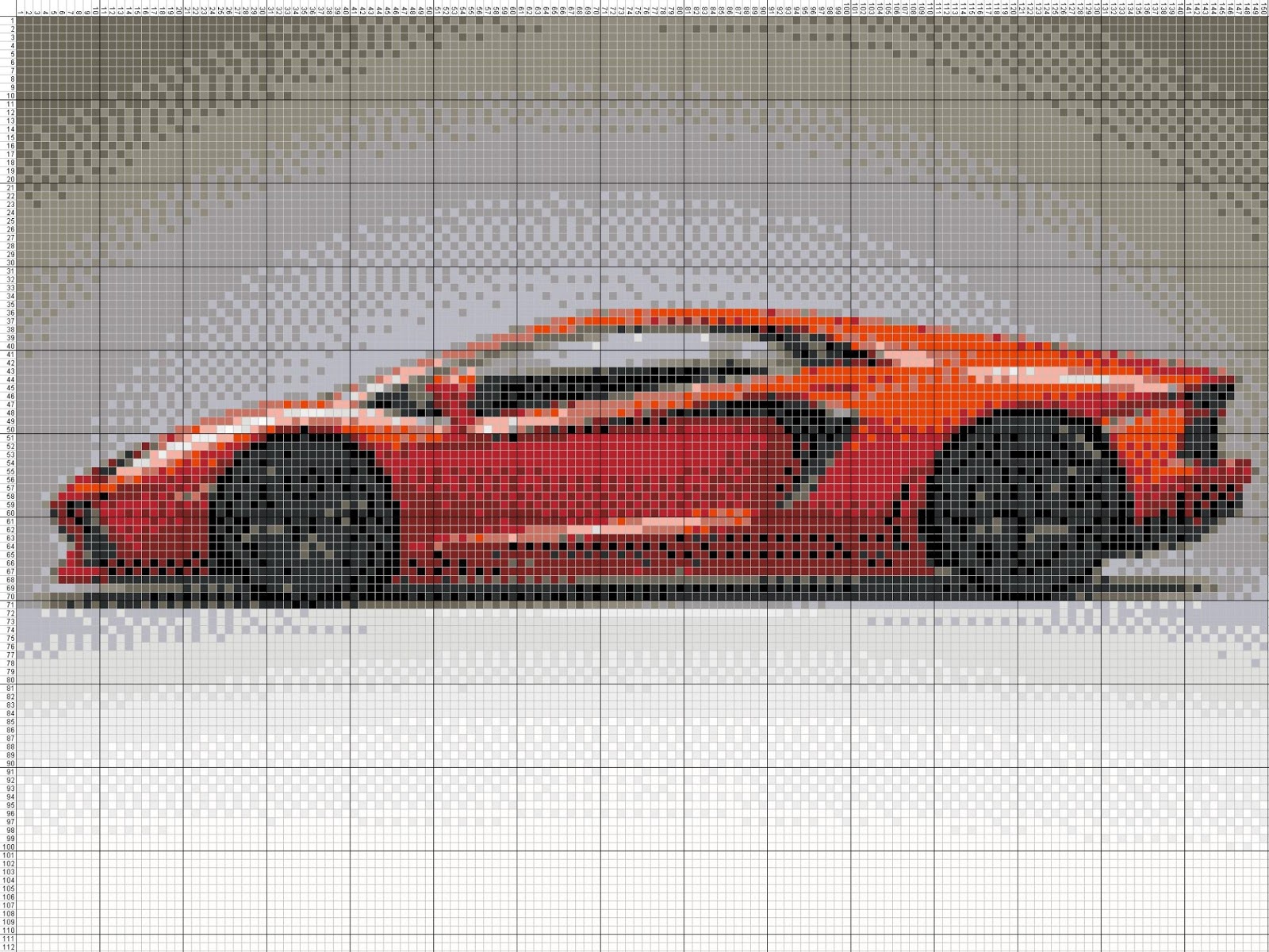 Gambar Pola Kristik Mobil Lamborghini - Italia
