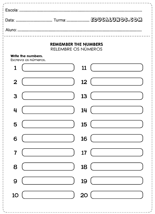 Remember the numbers
