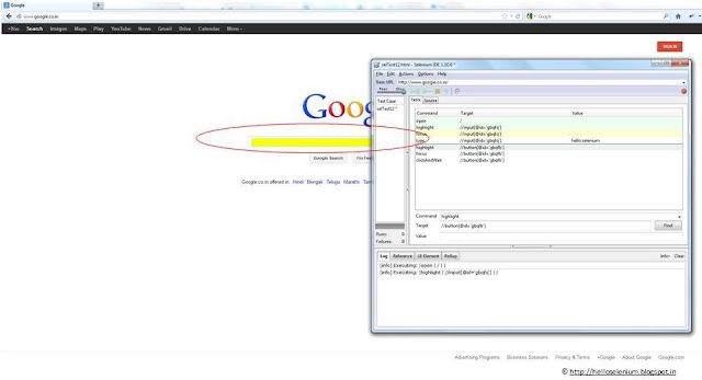 HOW TO USE HIGHLIGHT COMMAND IN SELENIUM IDE?