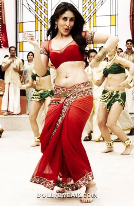 Kareena Kapoor Navel in red sarree - RA One - (6) - Best Navel in Bollywood - Actresses with perfect Waistline
