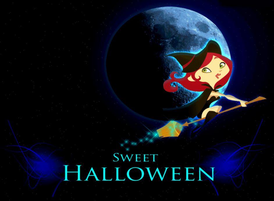 Cute Halloween Witches Background Cute Halloween Witches Background