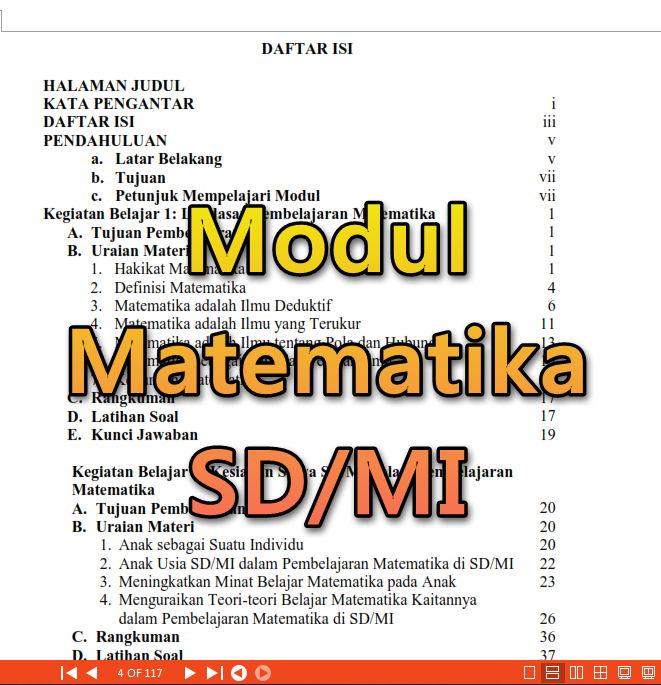 Modul Pembelajaran Matematika SD/MI Perangkat Guru