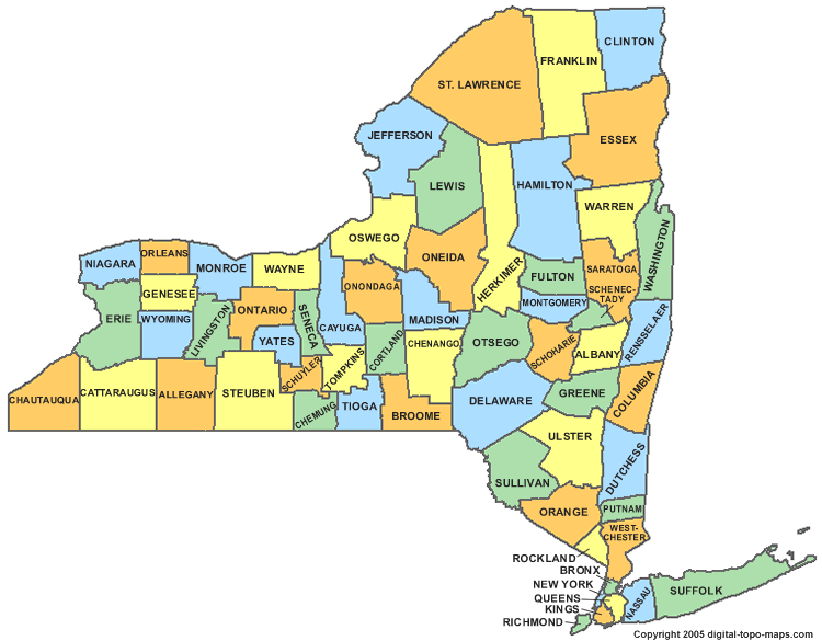 New York State by county