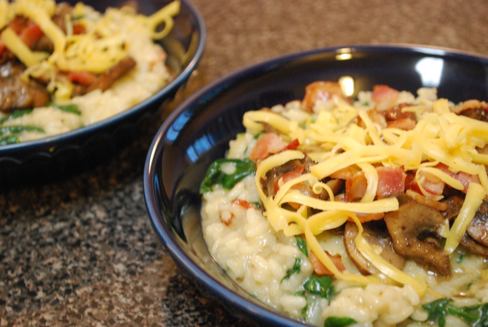 Caitlin's Cooking and More Smoked Gouda and Spinach Risotto with Bacon
