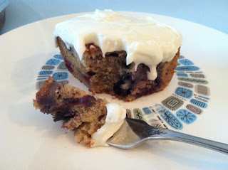 Banana Blueberry Cake with Cream Cheese Frosting