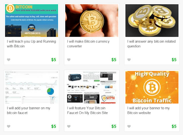 Bitcoin Gigs listed on Fiverr®