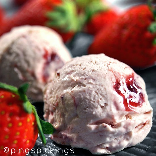 ping's pickings Strawberry Jam Ice Cream