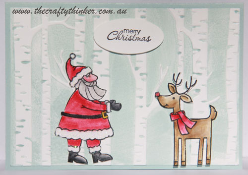 SU, Christmas Card, Inking embossing folders