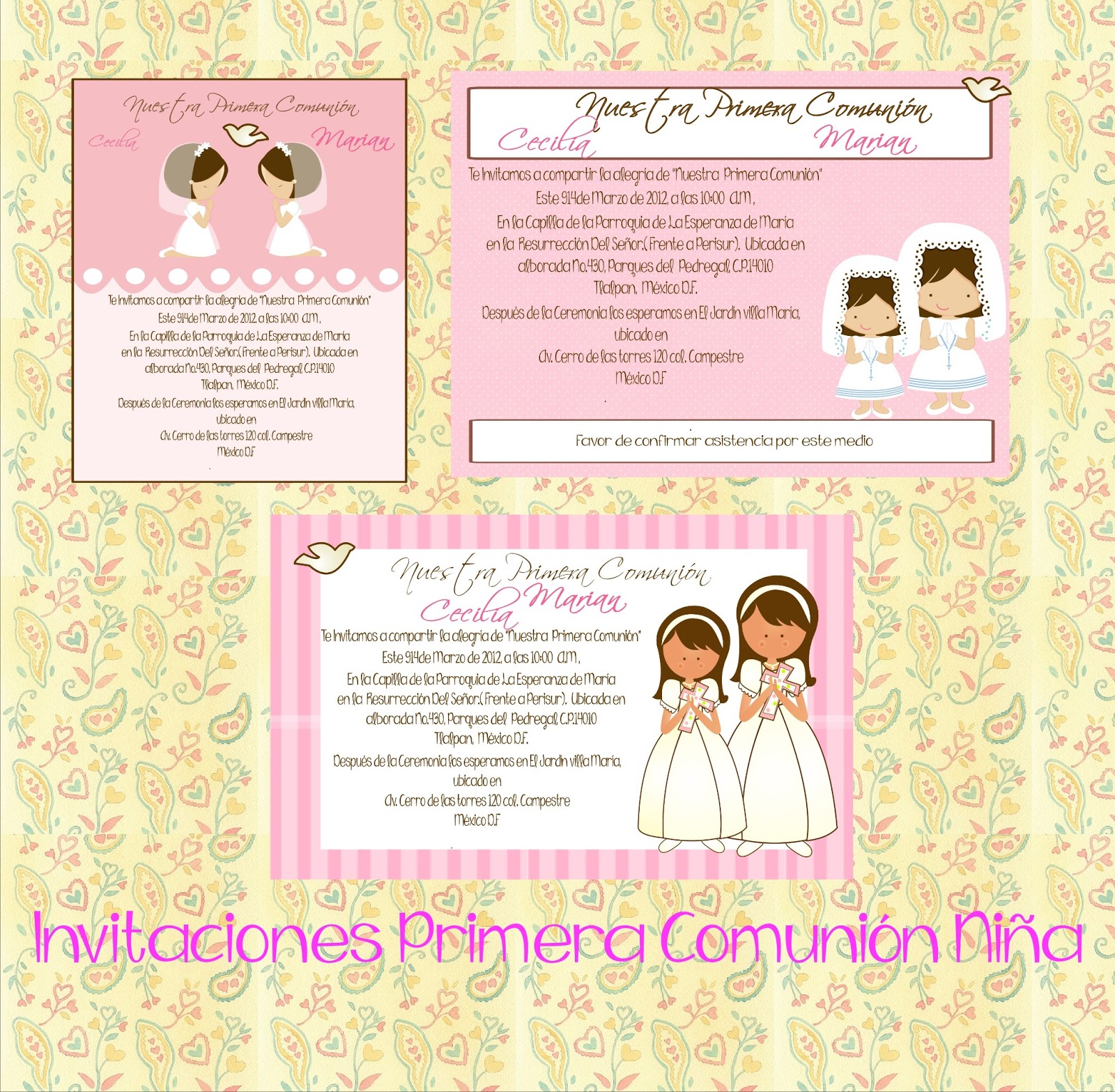 Invitaciones de primera comunión en español Imagui