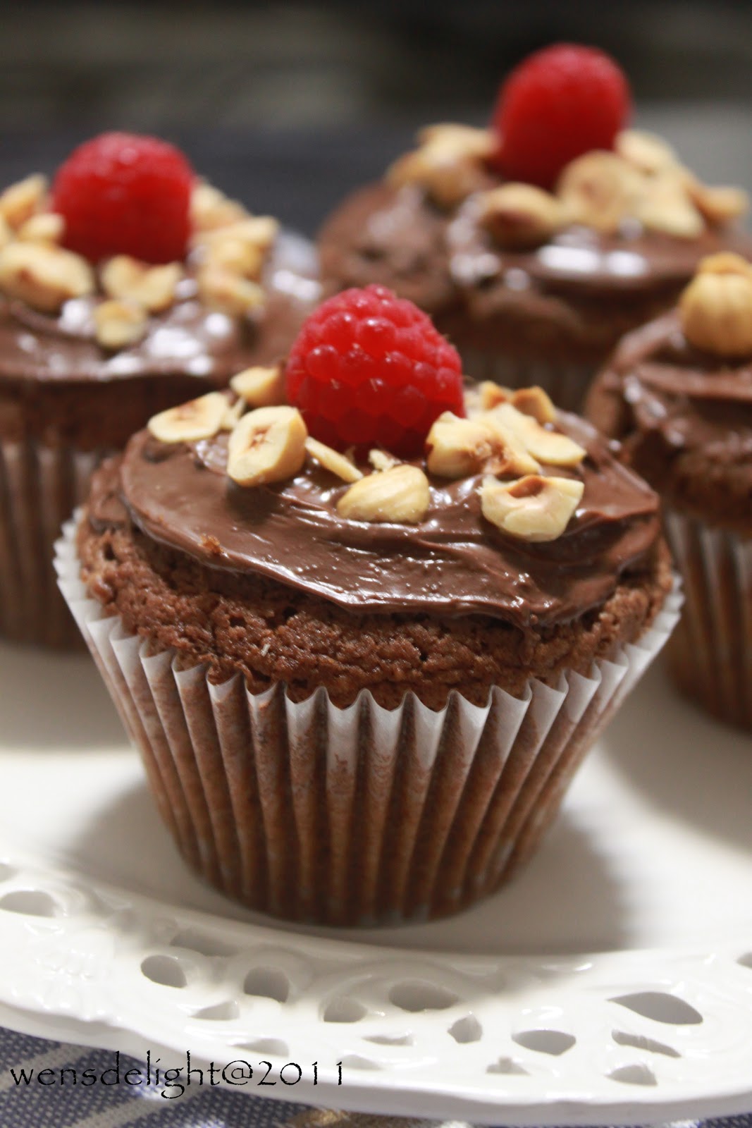 Wen's Delight Chocolate Cupcakes with Hazelnut Topping