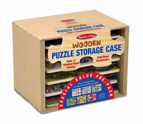 wooden puzzle storage