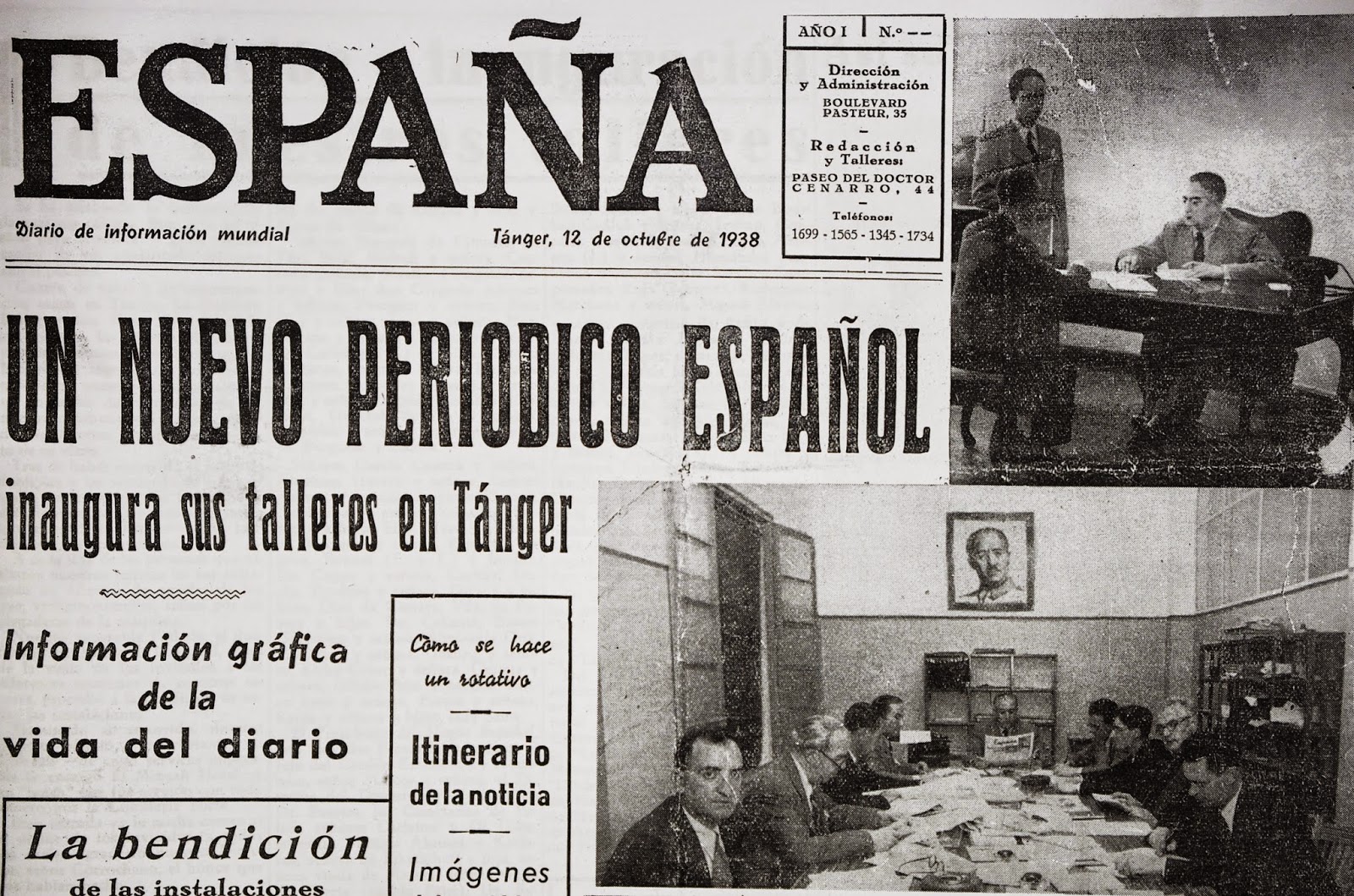 Los comienzos del diario "España" de Tánger, por AgenciaFebus (J.M