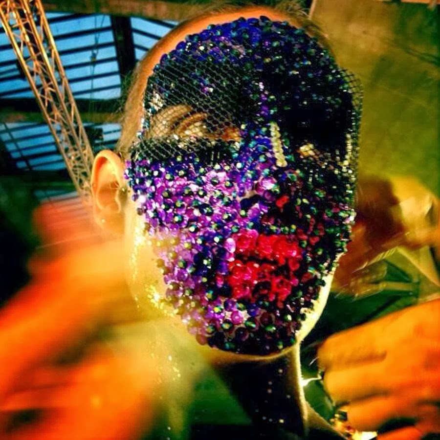 Givenchy ss14 backstage beauty sequin mask Pat McGrath Givenchy ss14 backstage beauty sequin mask Pat McGrath