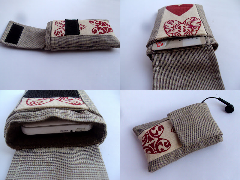 Daffysdream Iphone pouch with pockets tutorial Valentine gift