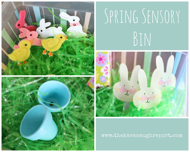 Montessori tot school spring sensory bin