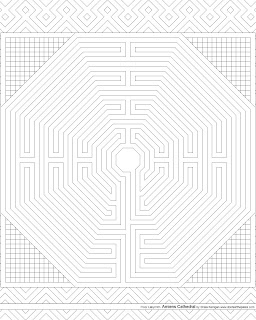 Amiens Cathedral floor labyrinth coloring page