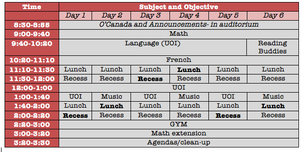 Tentative Schedule (adjusted Sept. 5)