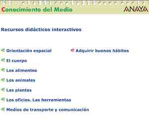 ED. ANAYA. Recursos didácticos interactivos. C.MEDIO 1º