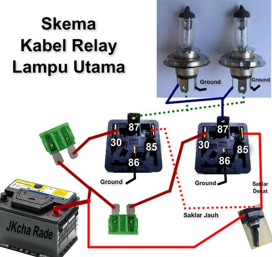 Daihatsu Charade G10 Indonesia: Skema Kabel Relay Lampu Depan lightforce wiring diagram 