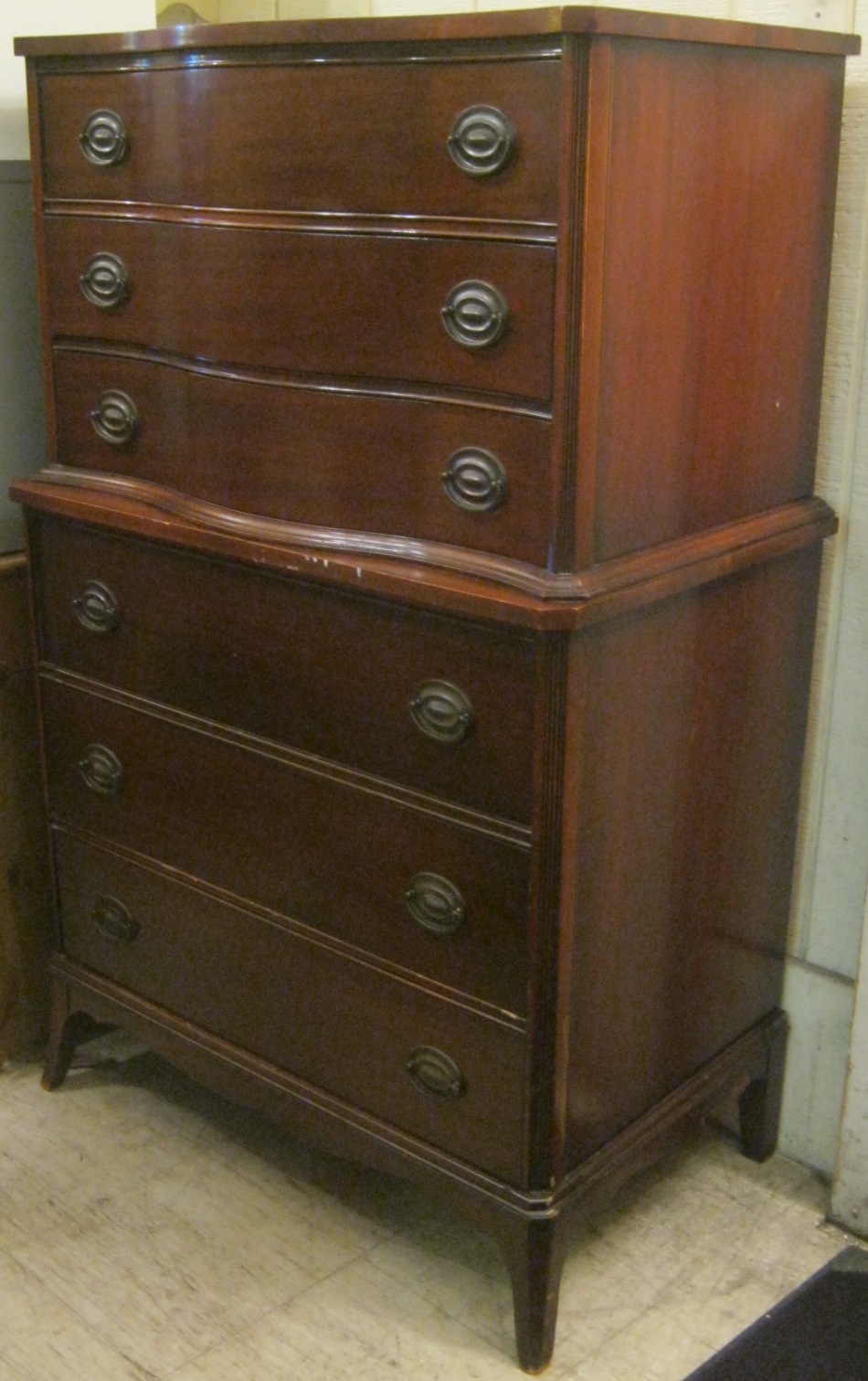 Uhuru Furniture Collectibles 1940s Mahogany Highboy Dresser Sold