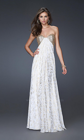White and Gold Prom Dresses 2012
