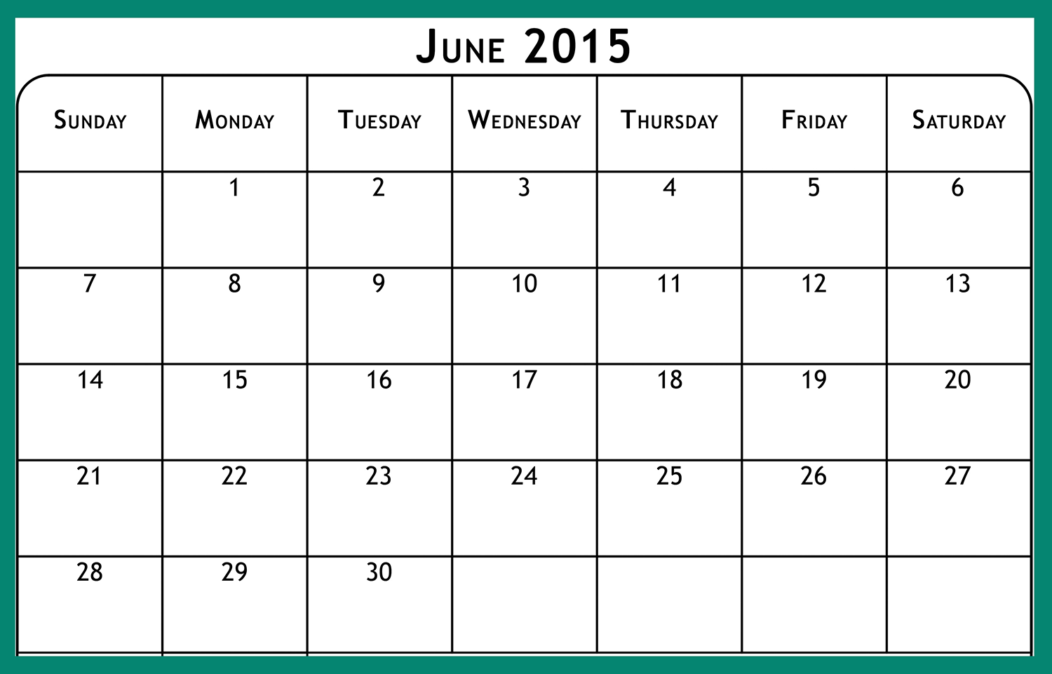 Free Printable Calendar 2021: Free Printable Calendar June