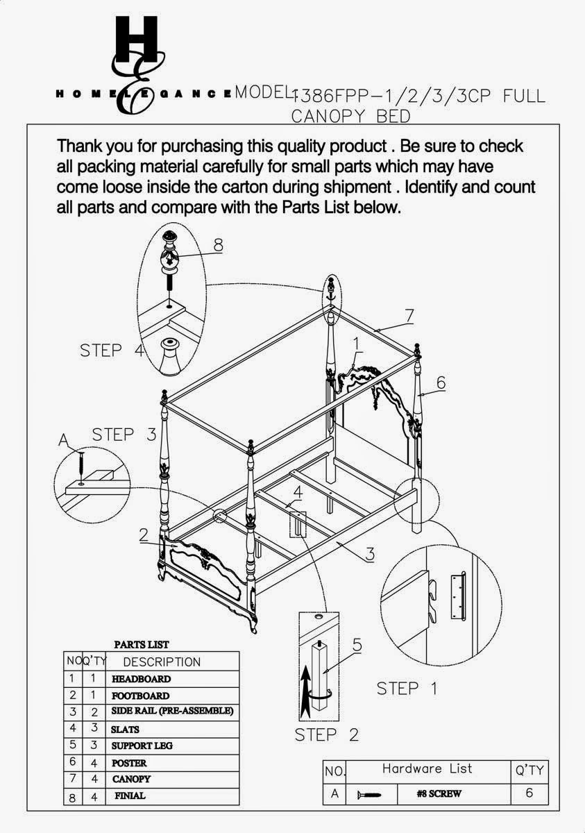Homelegance Cinderella 1386 Assembly Instructions Homelegance