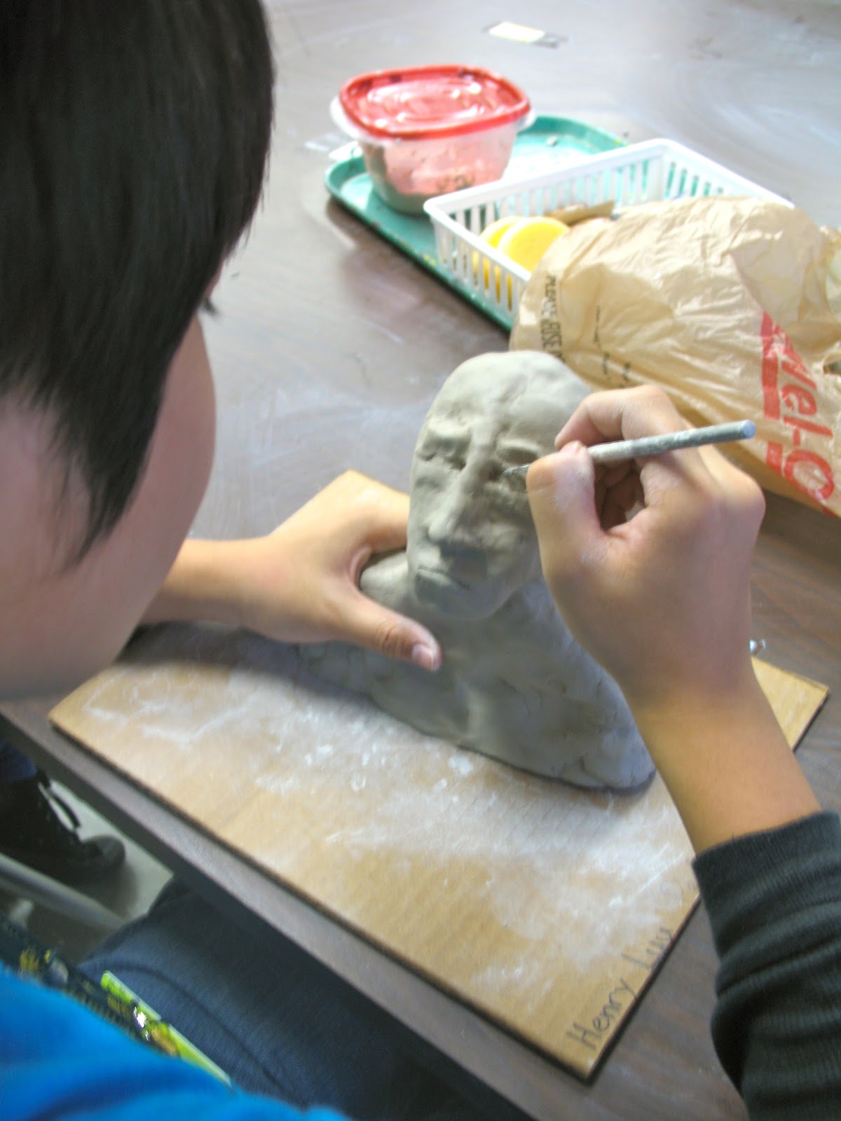 Lane Tech Art Studio Clay Busts of Famous People