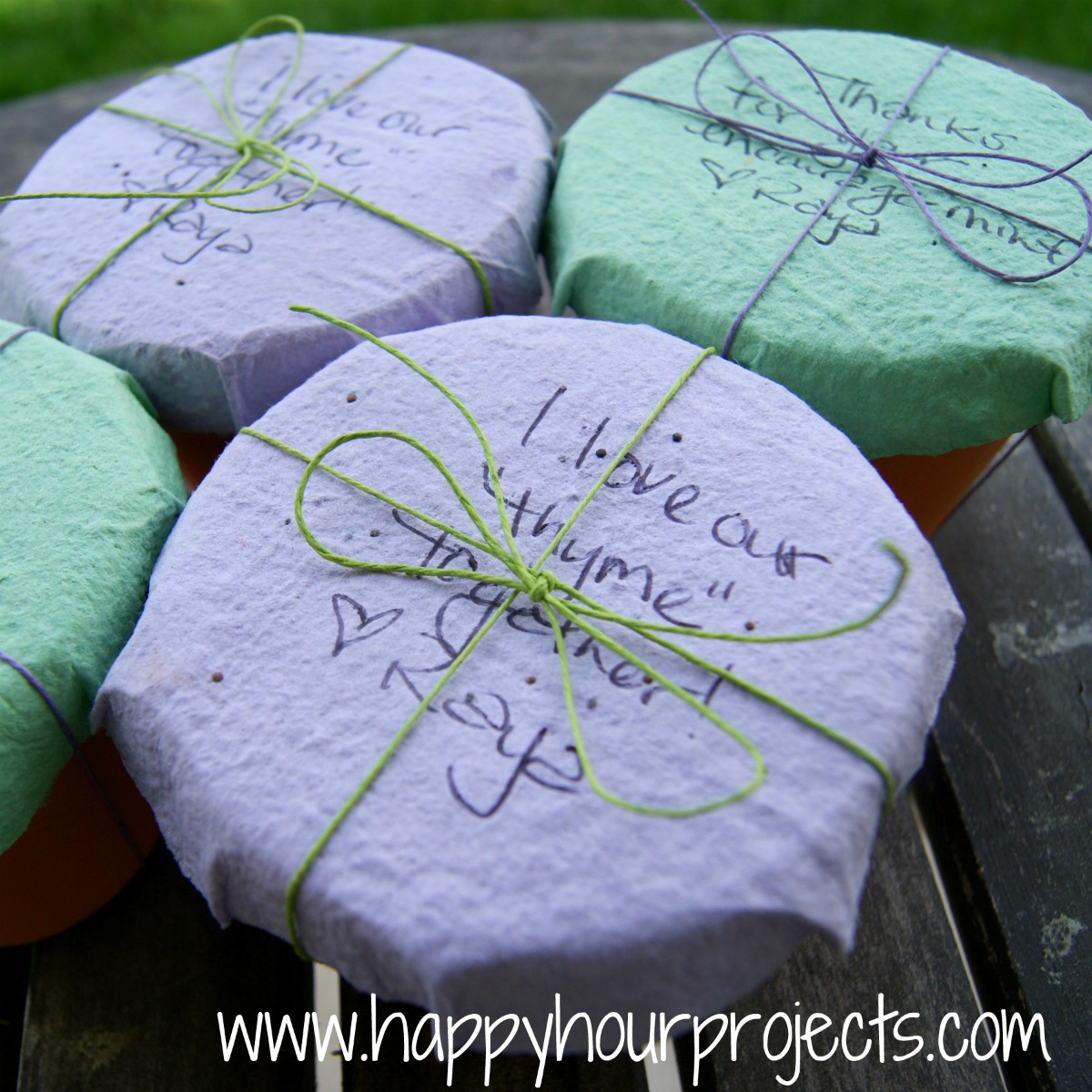 Seed Paper Gift Pots (and Seed Paper Tag Tutorial!) - Happy Hour Projects
