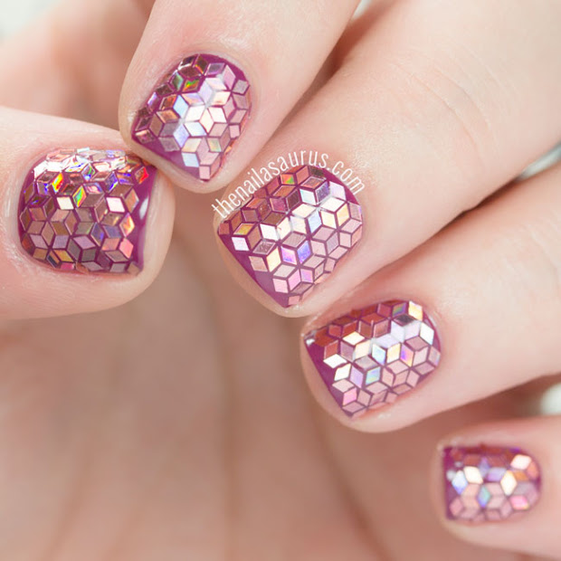 31dc2015 glitter placement nail