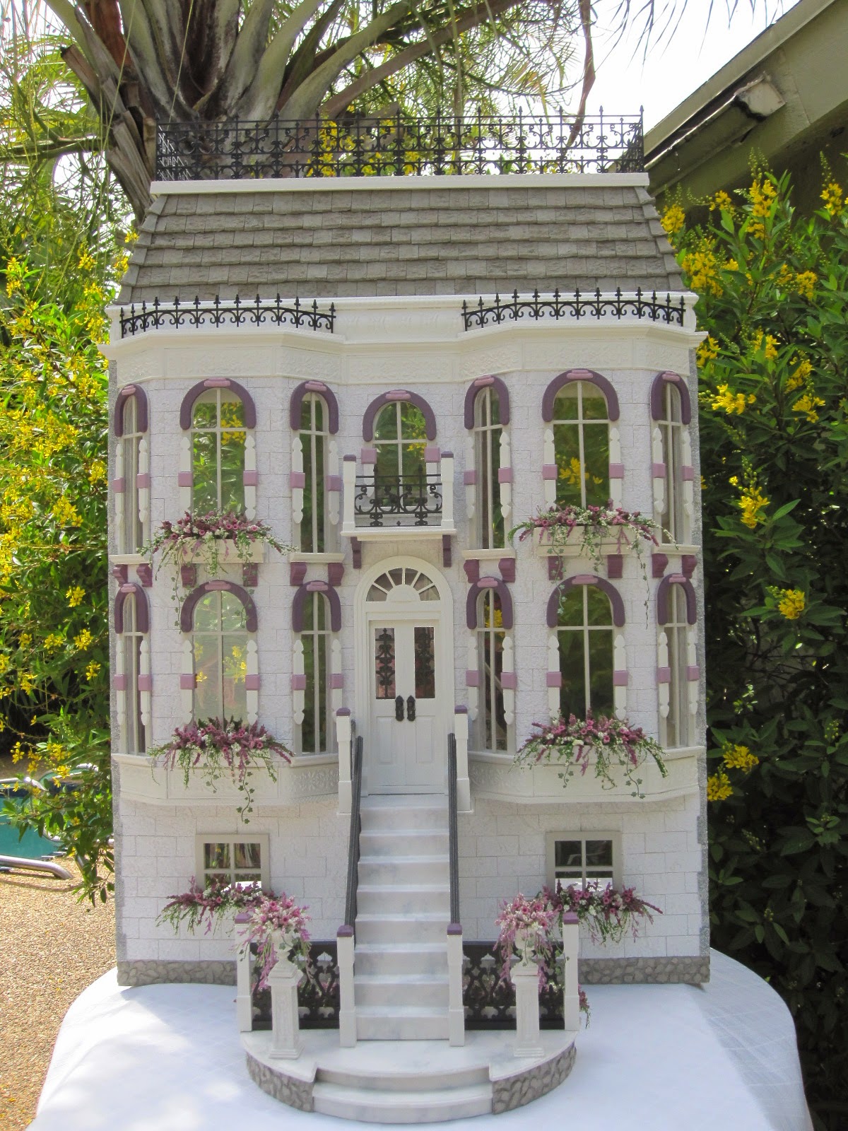 Dollhouses by Robin Carey "The Orchid House" Dollhouse with Shops