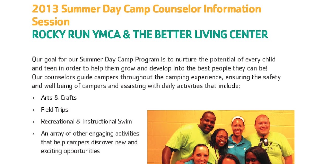 Fresh Start Outreach Ministry YMCA Camp Counselor Information Session