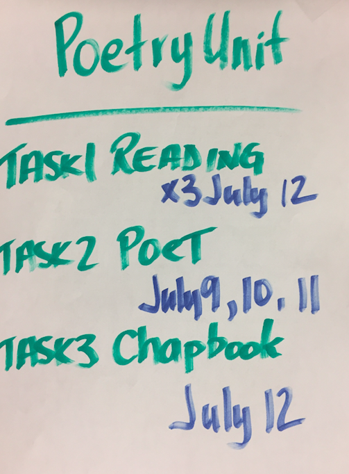POETRY due dates