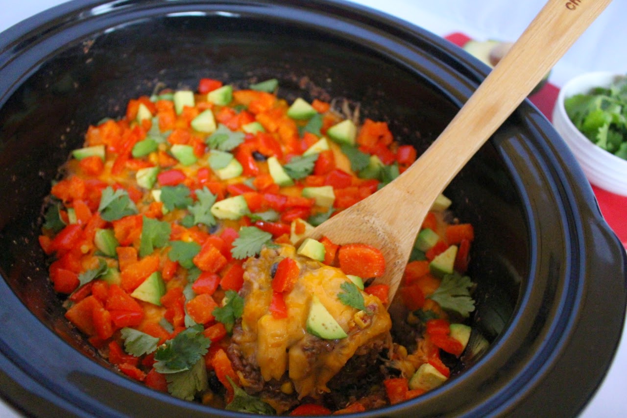 Kylee's Kitchen Slow Cooker Quinoa Enchilada Casserole