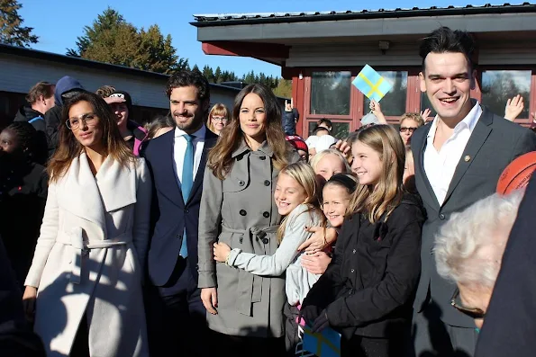 Prince Carl Philip and Princess Sofia of Sweden attended the opening of "Sports Without Borders" activities in a school in Norrtalje, Sweden