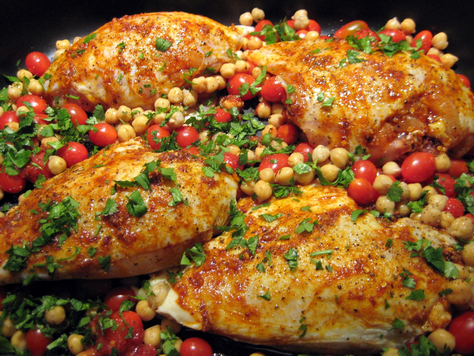 Lexi's Kitchen ROAST CHICKEN BREASTS WITH GARBANZO BEANS, TOMATOES