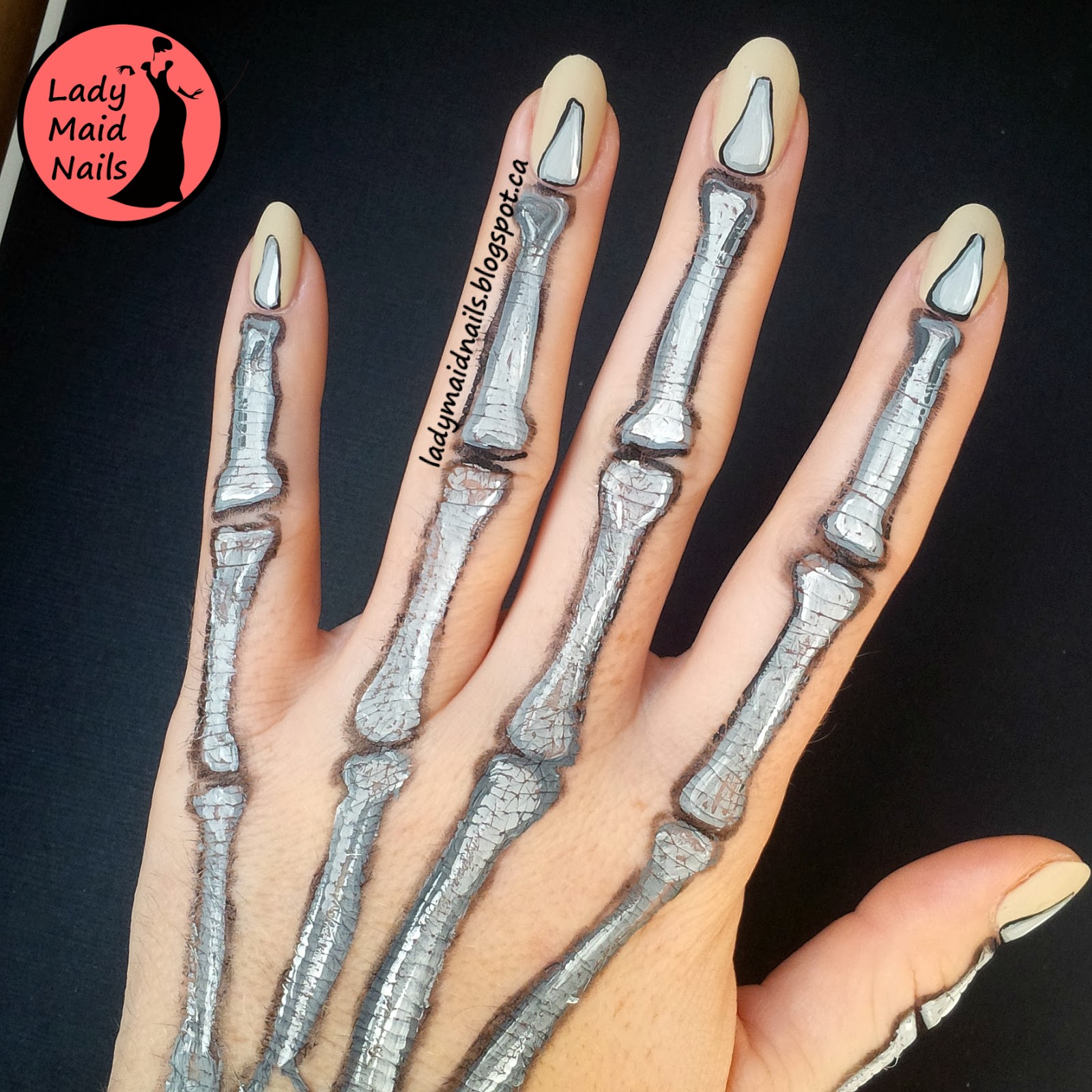 Lady Maid Nails Dem Bones Nail Art