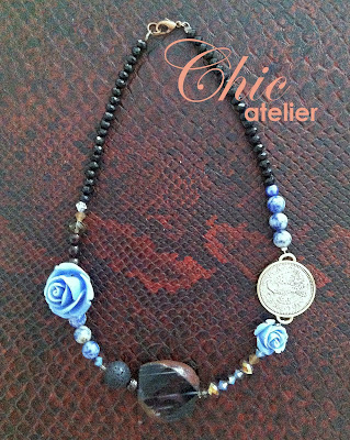Collar rosas azules Tendencias en collares y complementos de moda